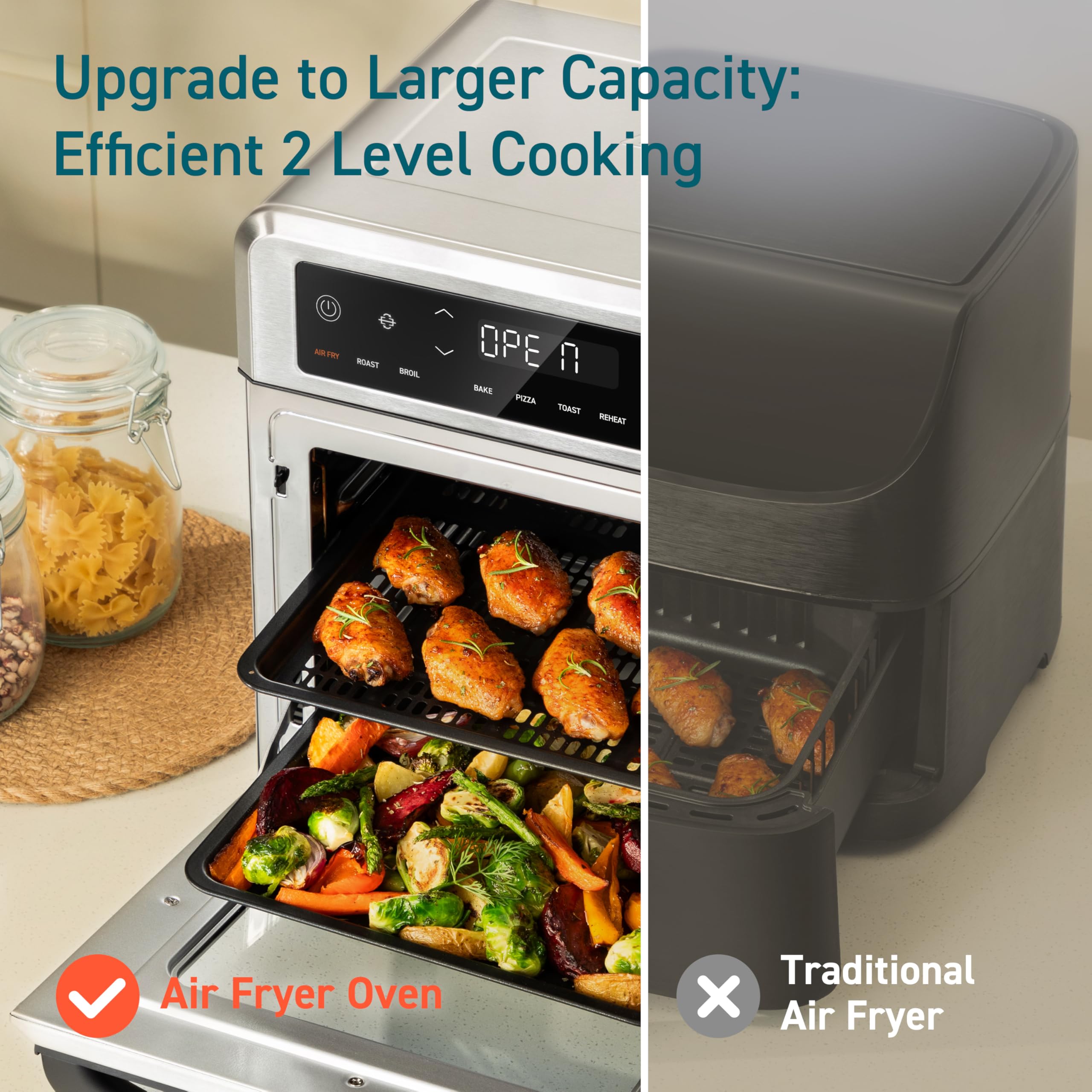 Cosori 11-in-1 Air Fryer Oven, 13Qt Small Footprint Airfryer combo