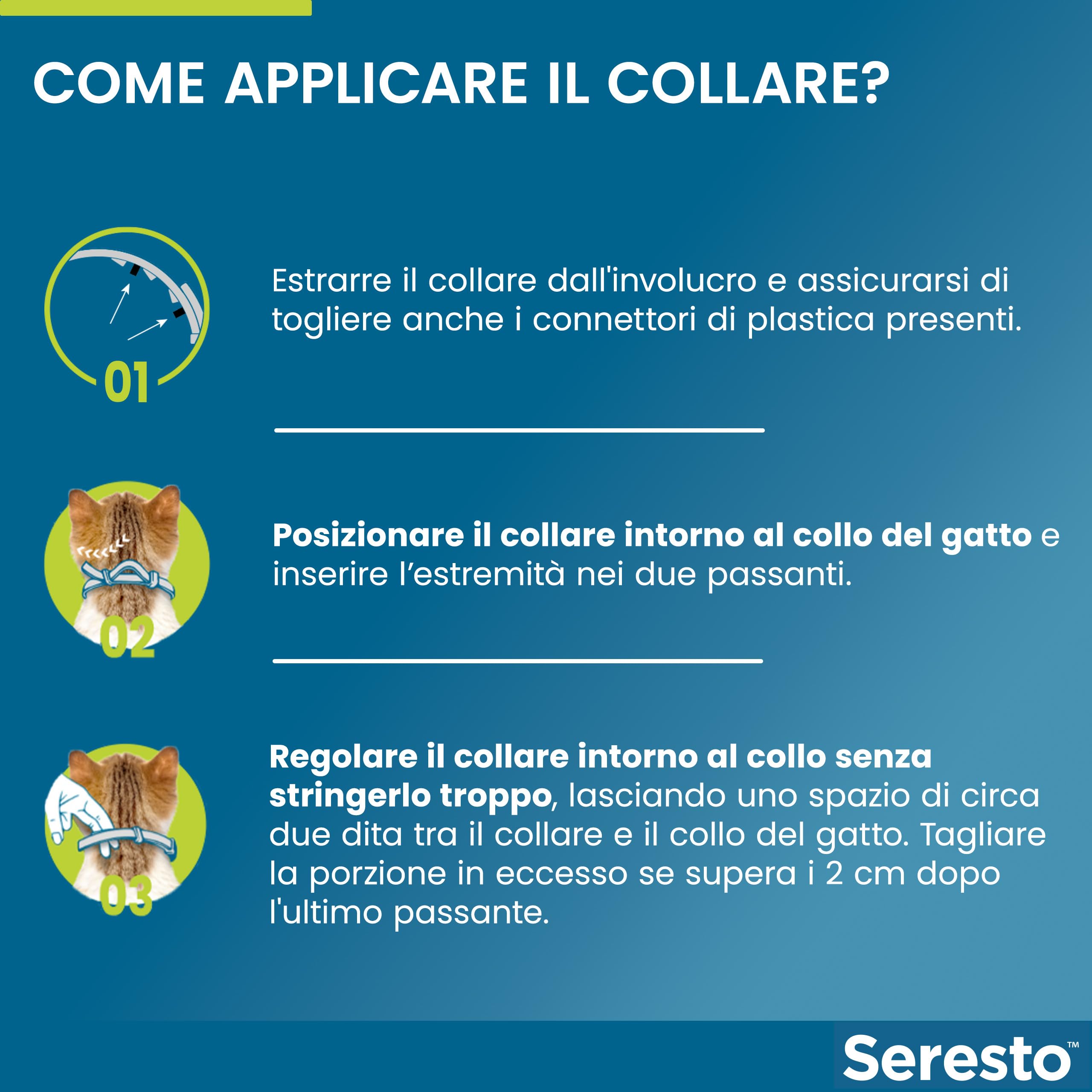 Seresto collare antiparassitario per gatti. Elimina pulci e zecche, fino a 8 mesi di protezione, Il pacchetto può variare