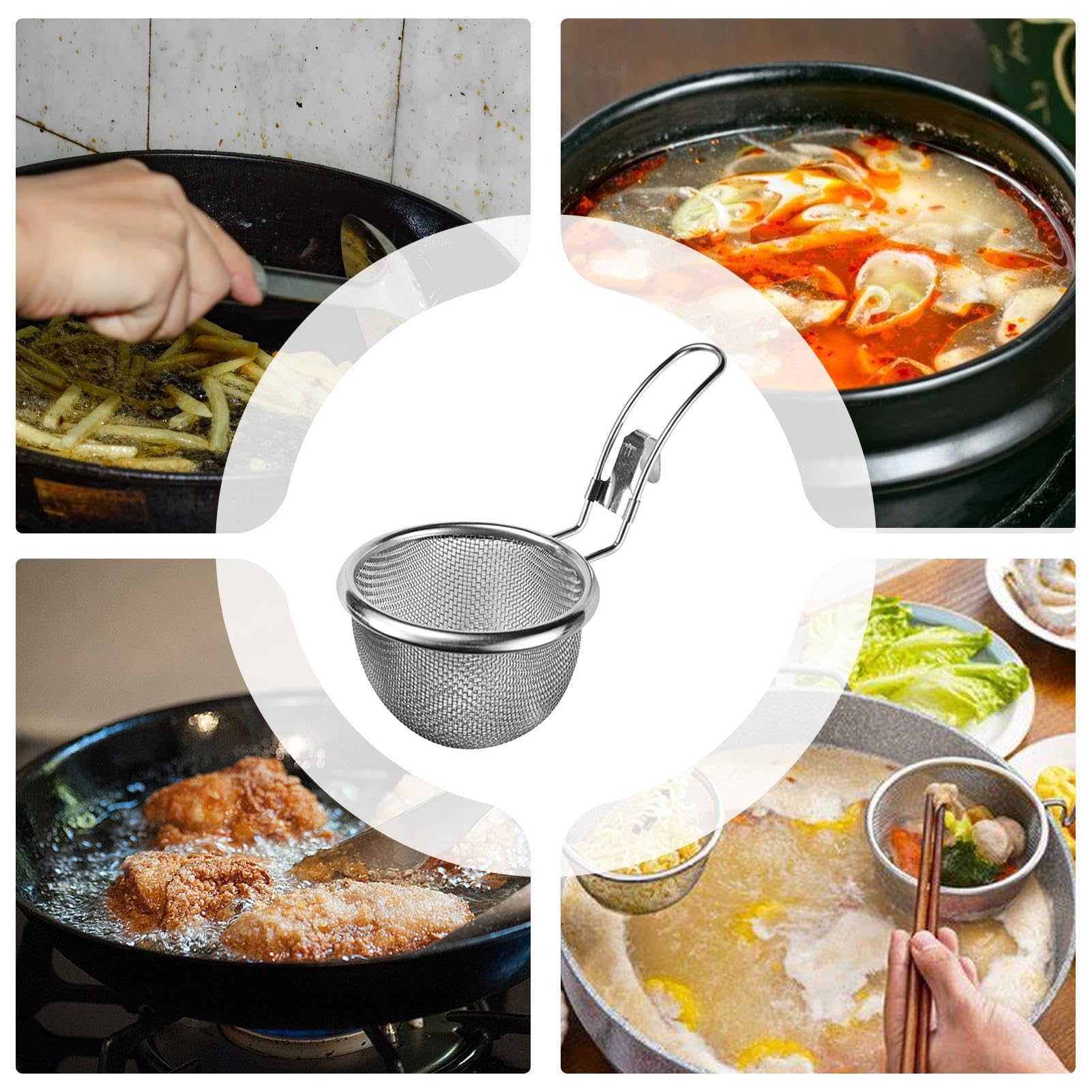 4 Pièces Passoire Hot Pot Panier À Pâtes Passoire Panier Passoire Métallique Pour Pâtes Batterie