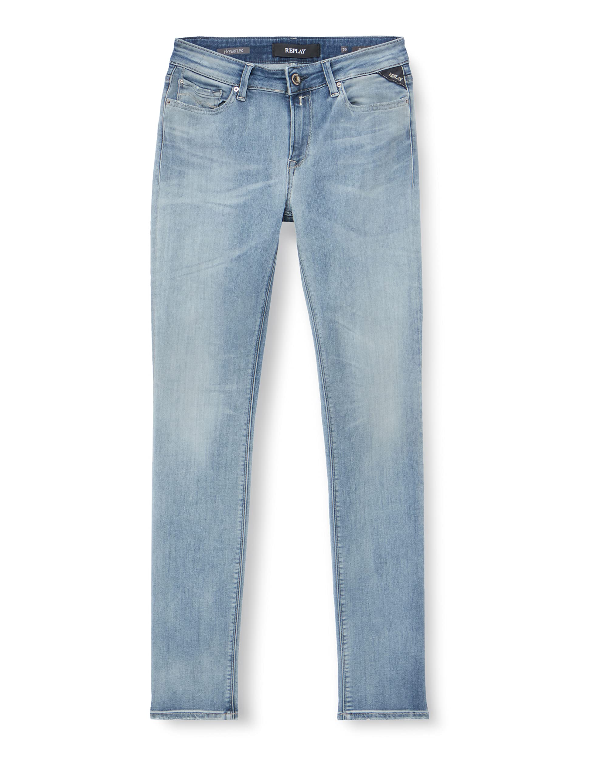 Replay Damen Jeans Luzien Skinny-Fit Hyperflex mit Stretch, Medium Blue 009 (Blau), 24W / 28L