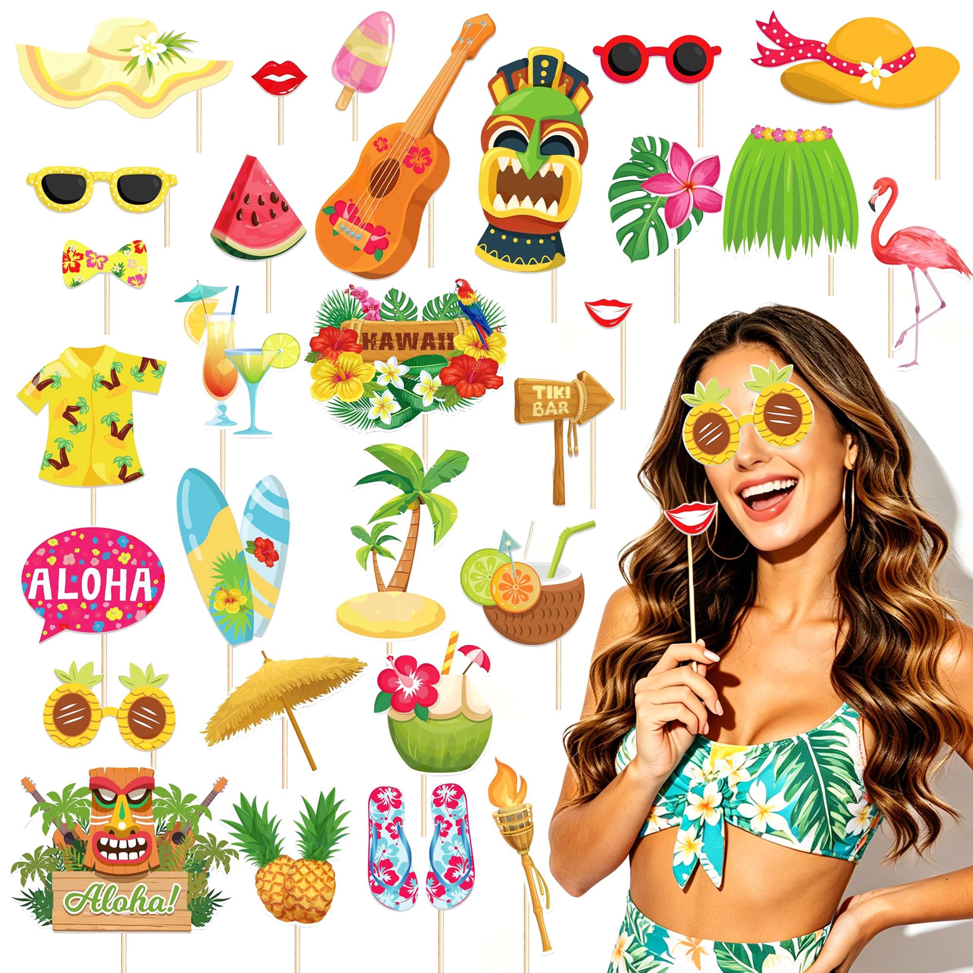Hawaiian Party Photo Booth Props Hawaiian Photo Booth props
