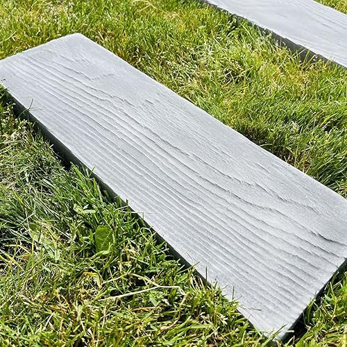 Miniatura 6 de Paquete de 2 tablas de madera moldeadas para caminos de pasarela, moldes de hormigón reutilizables con textura de madera
