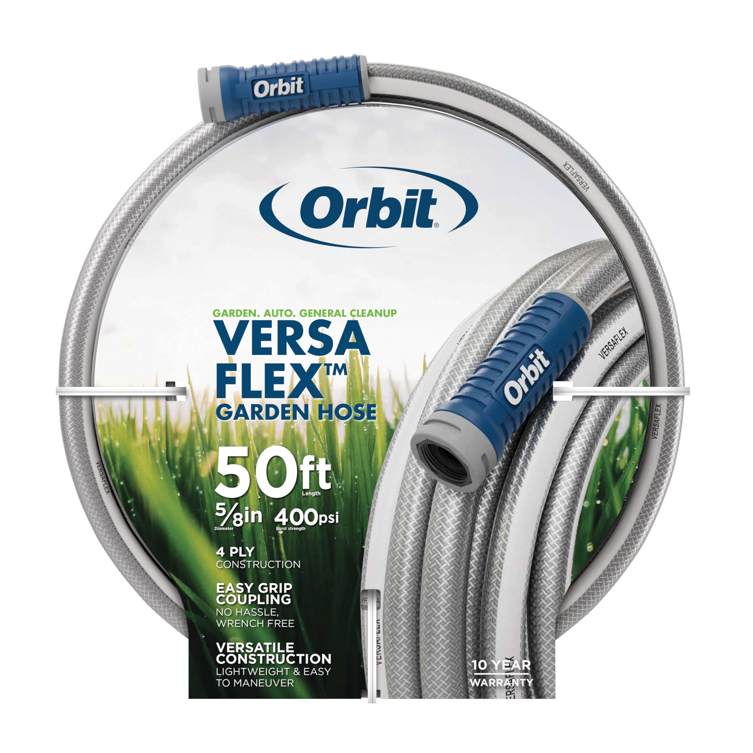 Orbit VersaFlex Tubo da giardino 15,2 x 5/8", leggero, resistente, 400 PSI, facile da impugnare