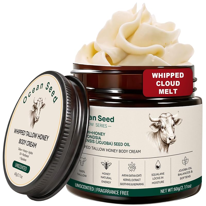 Creme corporal batido com sebo bovino, mel e aveia Ocean Seed