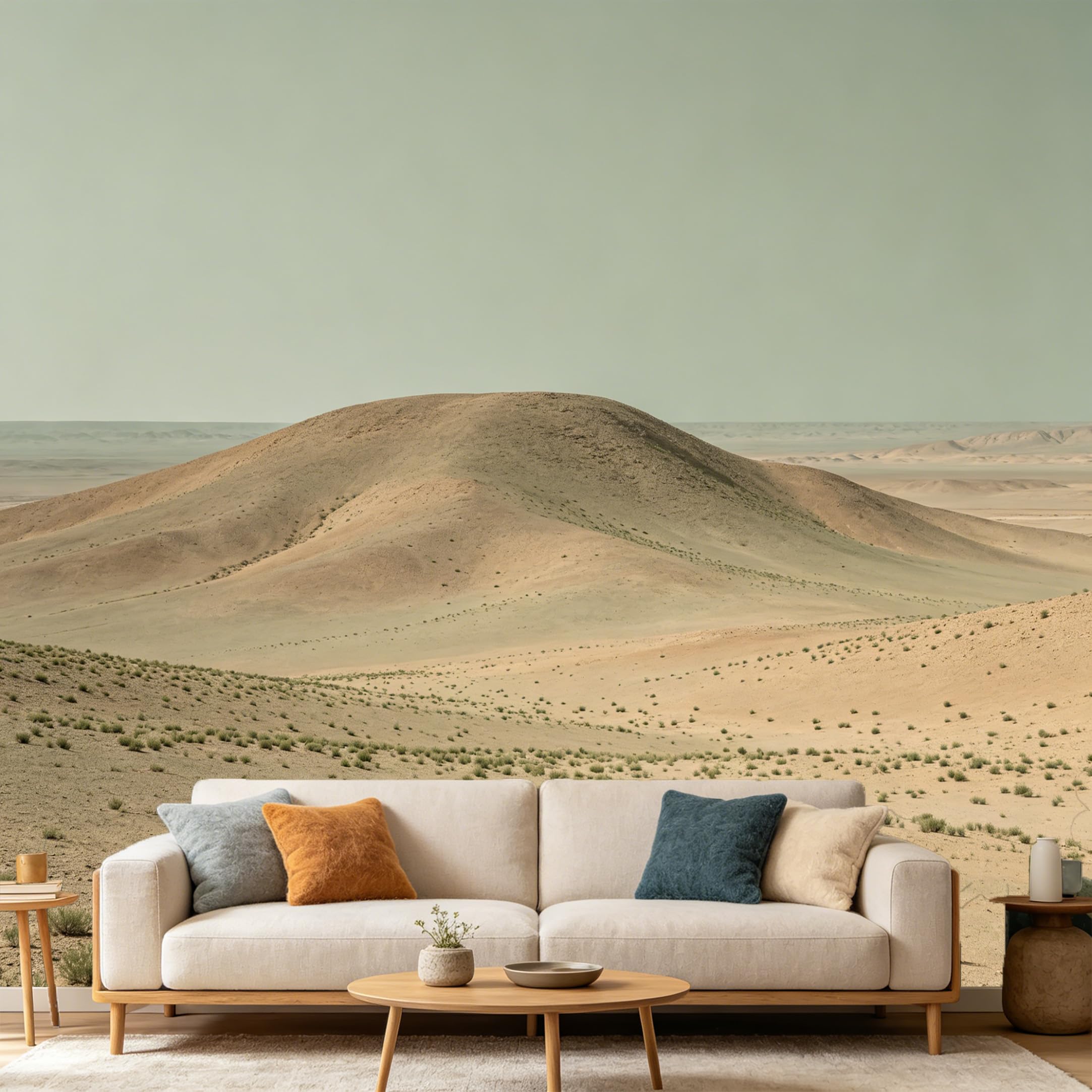 Custom Size Wall Mural Minimalist Desert Landscape Sand Dunes Nature Scenery SelfAdhesive Art Prints wall Fabric（No PVC） Removable Wallpaper Home Bedroom Decor