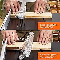 Vista 2 de Sierra de mesa para lugar de trabajo, motor de cobre de 8 pulgadas y 6.7 amperios, velocidad de corte de hasta 3576 RPM, hoja 24T, kit de sierra