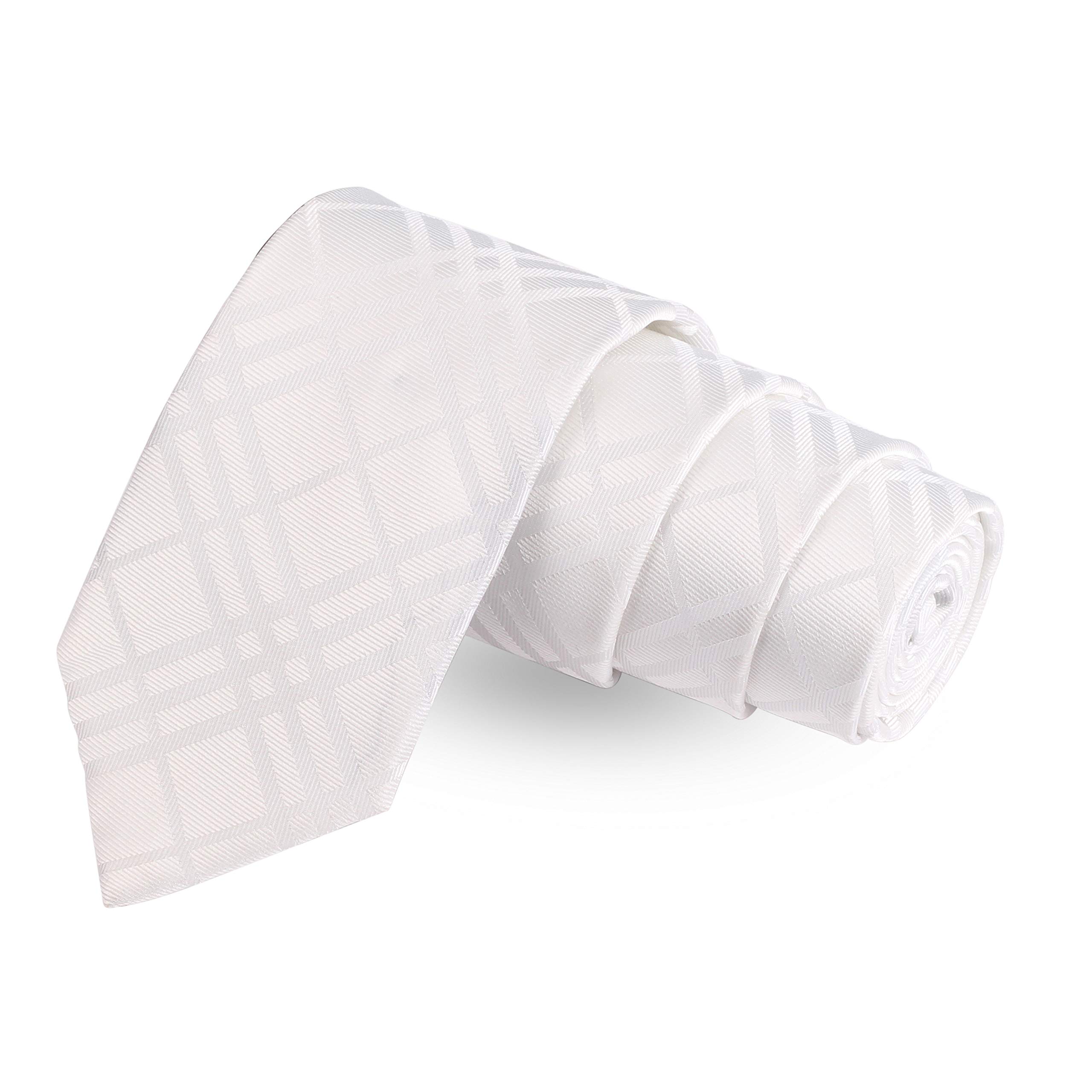 peluche Stunning White White Colored Microfiber Necktie For Men-picture-8