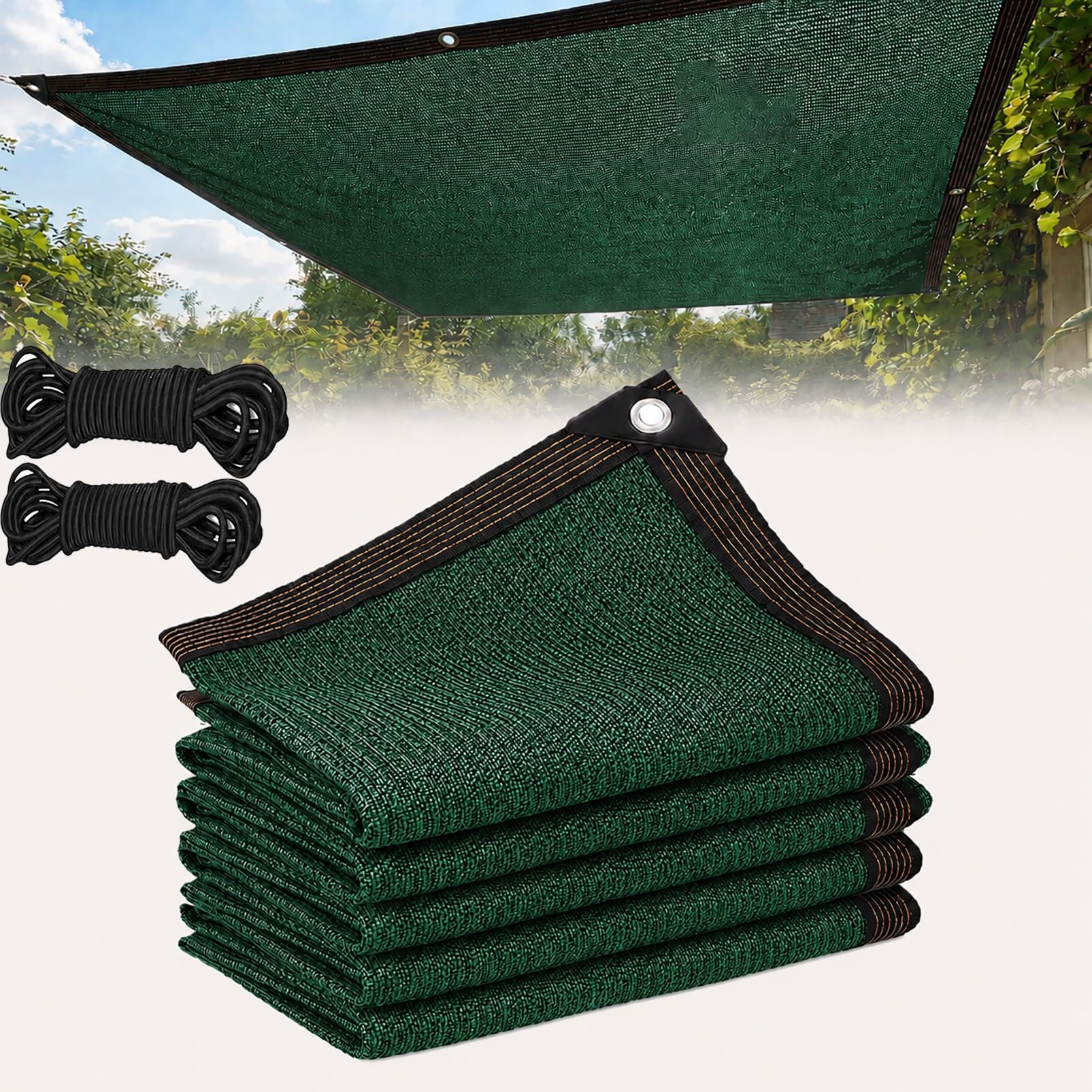 Red de Sombreado 3x8m con Ojales, Malla Sombra para Jardin Exterior Protección UV del 153%, para Invernadero, Terraza, Plantas, Gallinero