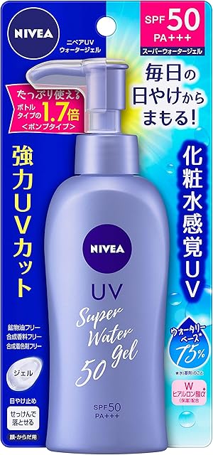 Nivea Sun Protect Super Water Gel SPF 50/PA+++ (Face & Body)Pump Type 140 g (Japan Import)