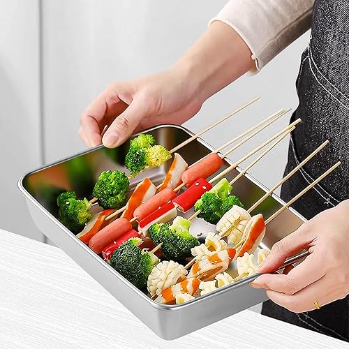 Miniatura 7 de POVOND 4 recipientes de acero inoxidable con tapas, almacenamiento de alimentos de acero inoxidable a prueba de fugas, recipientes de aperitivos de