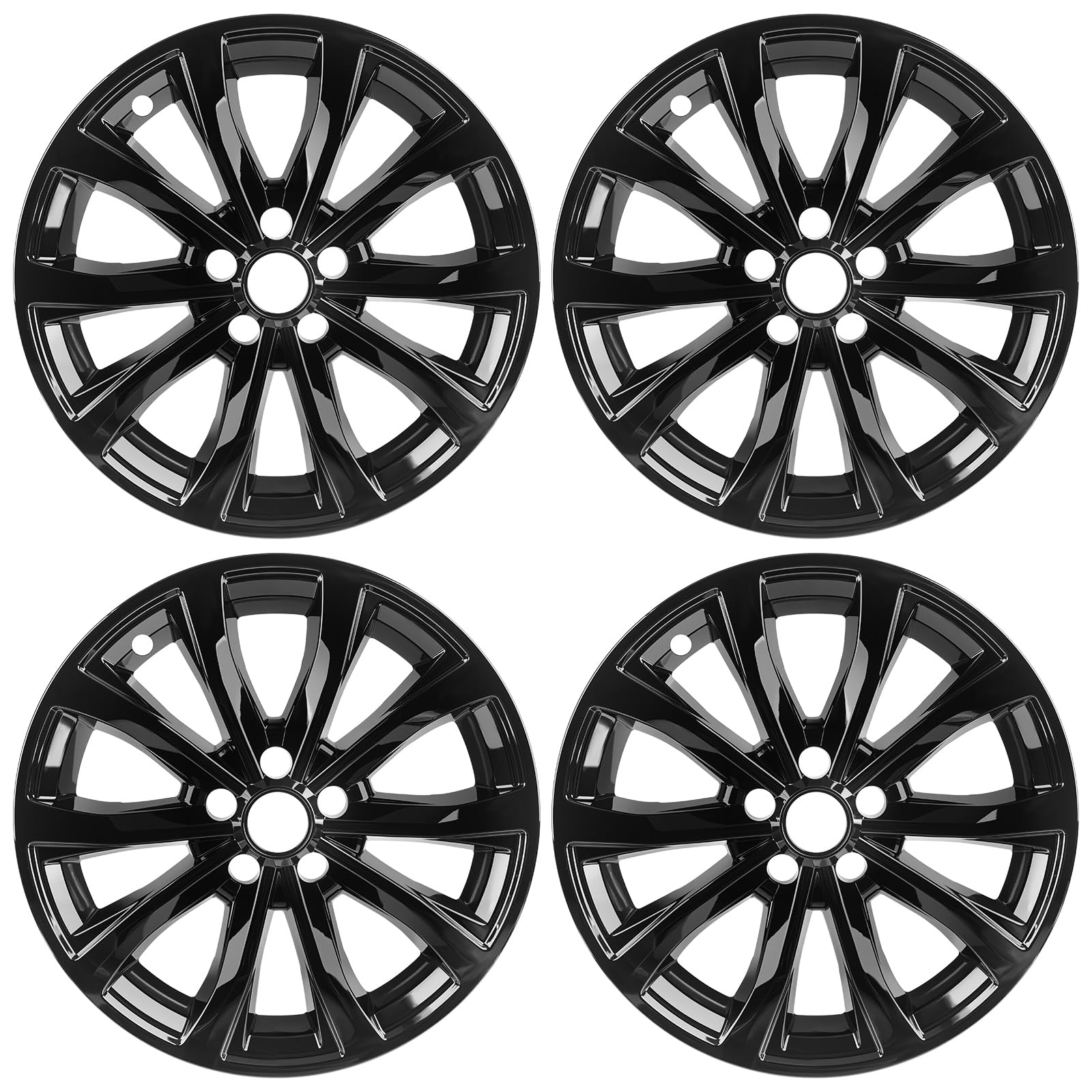 Wheel Skins Compatible with 2023 2024 Honda CRV Wheel Covers; 18 inch; Set of 4 Packs;Glossy Black