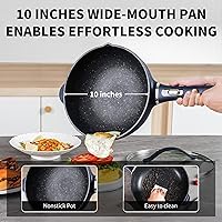 Vista 6 de 3-Quart Electric Hot Pot & wok Nonstick with Steamer Electric Skillet 1200W for Dorm, Home, Gifts (Includes Silicone Spatula) Multi-Cooker