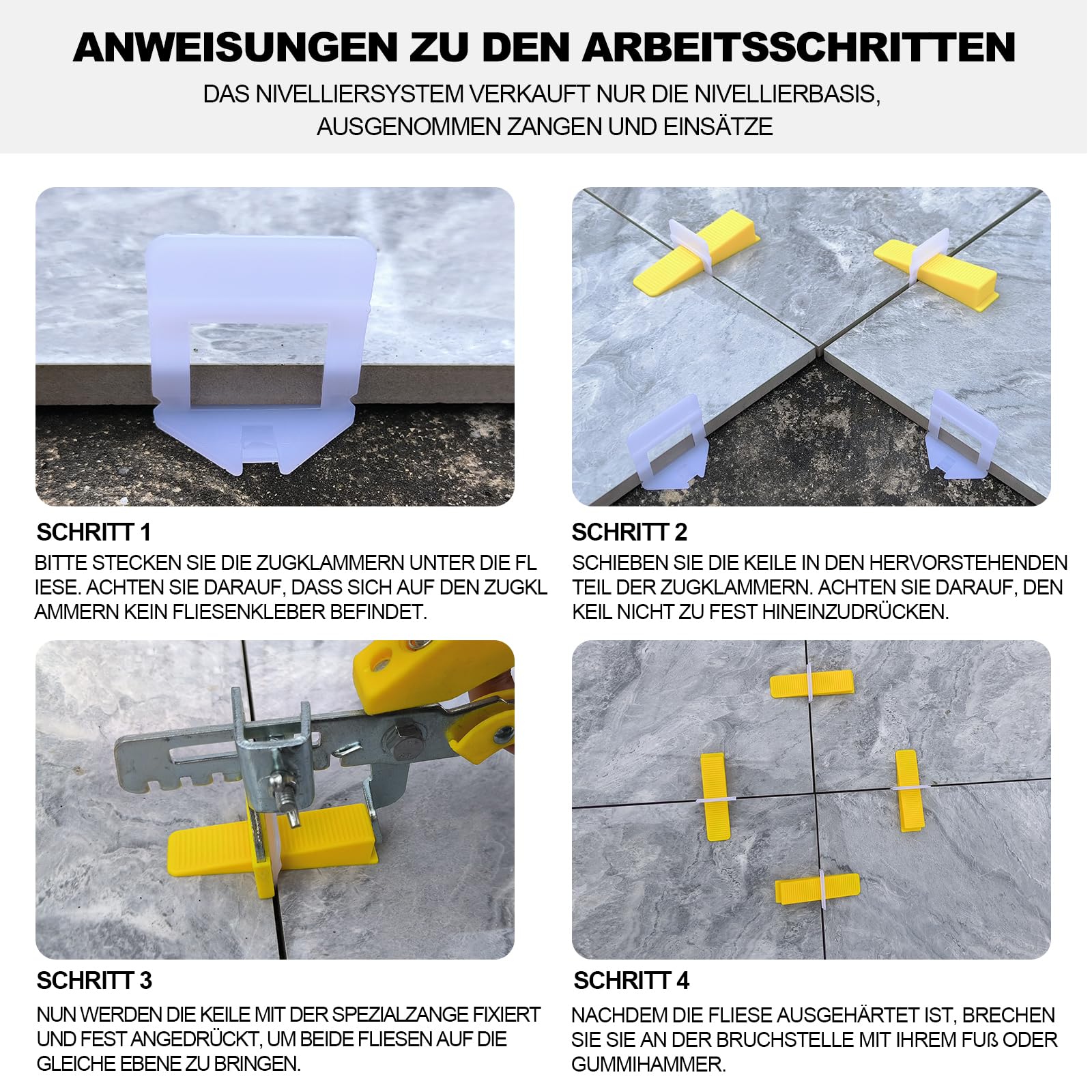 1.5mm Fliesen Nivelliersystem 2500 Stück Fliesenleger Werkzeug Fliesen Zubehör Fliesenverlegehilfe Zuglaschen für Fliesen Abstandshalter Fliesen Werkzeug für die Steinverlegung