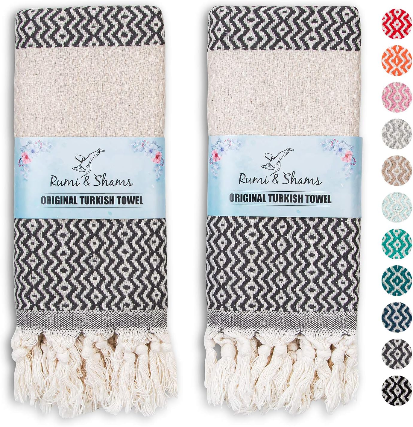 Turkish Hand Towels for Bathroom 2 pcs Decorative