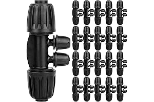 1/2 to 1/4 Drip Irrigation Reducing Tee, 20Pcs 4-Way Barbed Tee