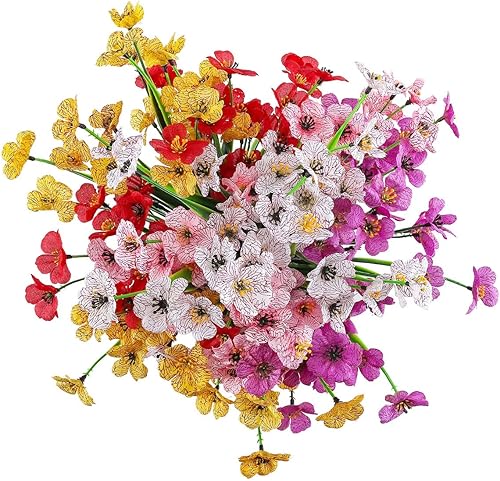 Miniatura 1 de 10 flores artificiales para exteriores, resistentes a los rayos UV, flores falsas para jarrón, macetas colgantes, no se decolora, plantas de