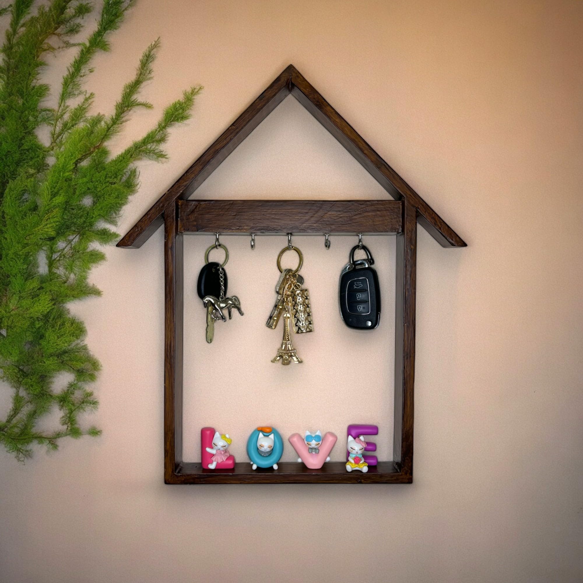 Yaa Catchy Handcrafted Teak wooden unique House Miniature Keychain Holder attractive to your home decor (Teak - Love) (B0D8BBX3HT) Amazon Price History, Amazon Price Tracker