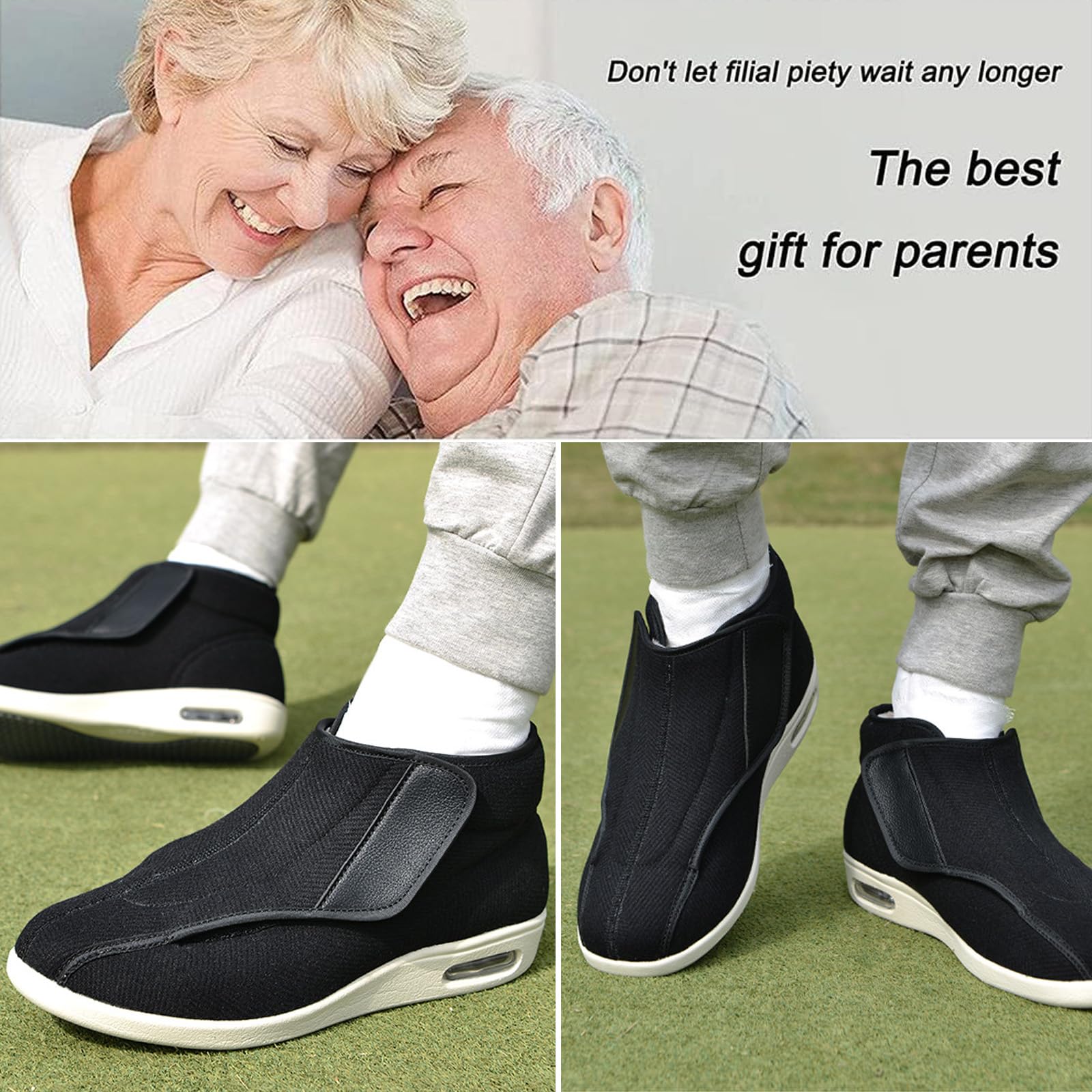 bumuam Męskie buty dla diabetyków damskie regulowane bardzo szerokie buty unisex zimowe ciepłe przytulne ortopedyczne buty do chodzenia dla osób starszych