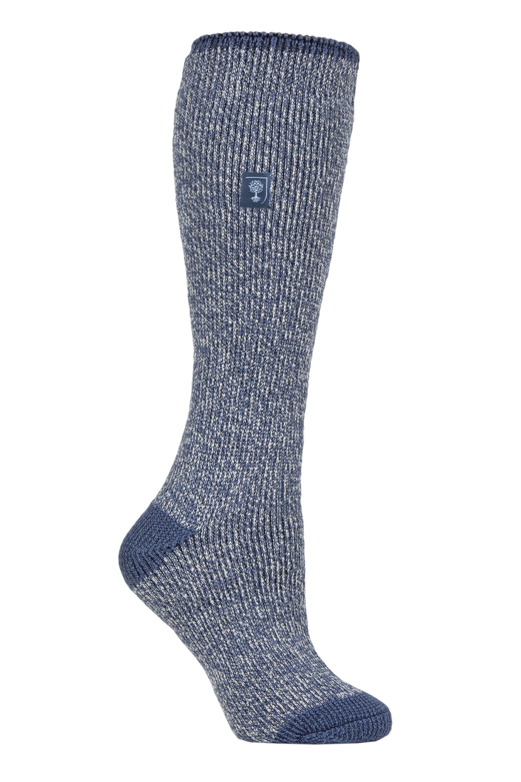 Heat Holders Women's Denim Twist Rhs The Royal Horticultural Society Thermal Socks - Sockshop X Rhs 2.3 Tog Original, Warm, Wellington Boot Socks, Plain, Gift For Gardeners, 1 Pair Size 4-8 4-8