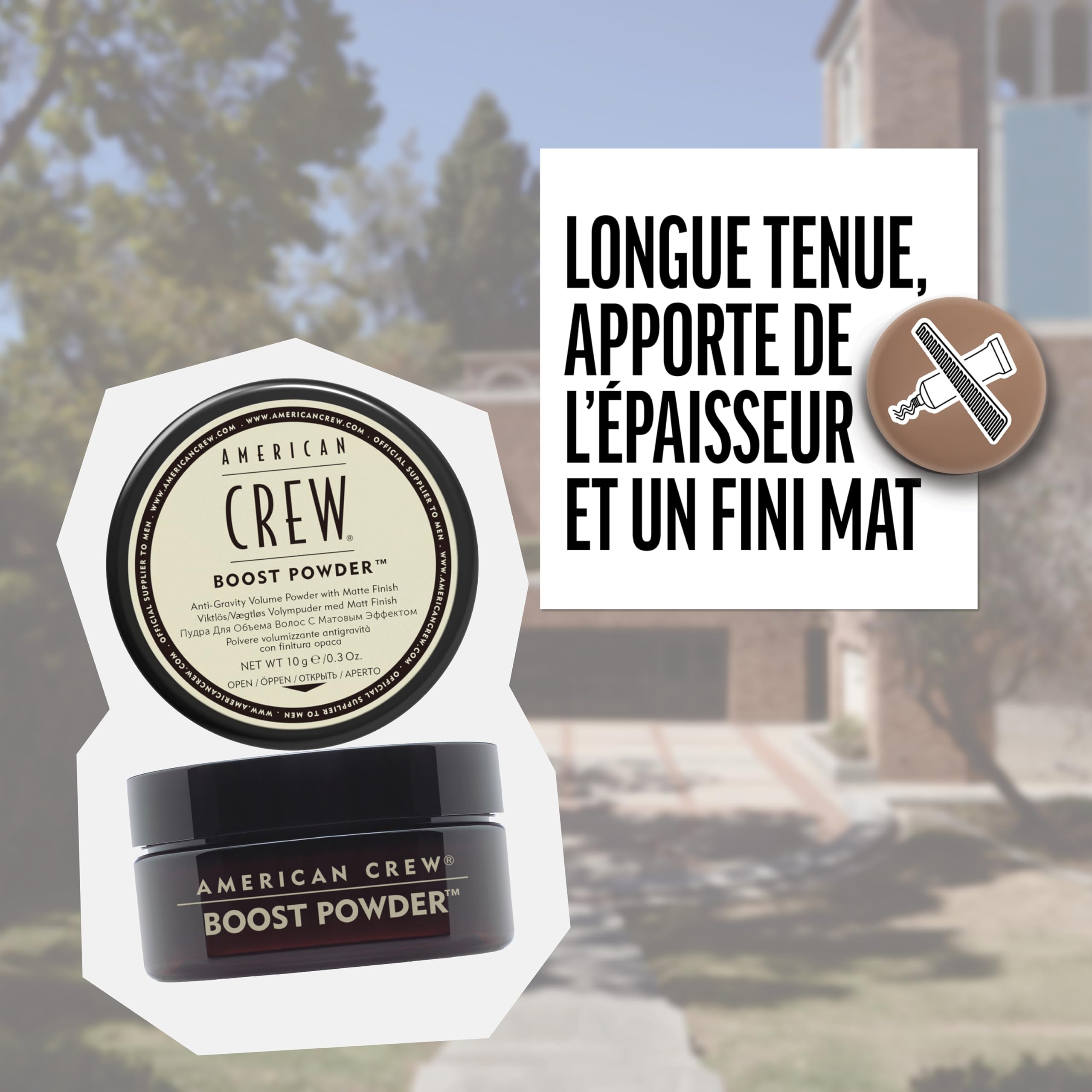American Crew Boost Powder Poudre Coiffante Homme 20g | Finition mate volumisante qui sculpte des coiffures flexibles longue durée, tous types de cheveux, parfum Aqua.
