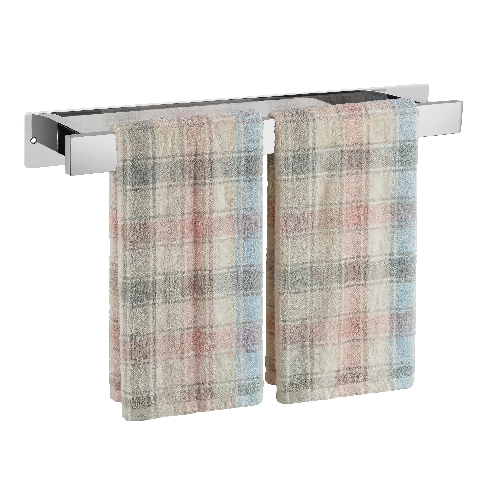 Toallero de Baño, Toallero de Acero Inoxidable de 40cm, Apto para Toallas Grandes, Instalación Autoadhesiva o Perforada, Resistente a la Corrosión, Apto para Toalleros de Baño y Cocina (Cromado).