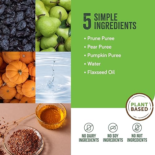 Miniatura 4 de Real Food Blends Mini - Ciruelas pasas, peras y calabaza, mezcla de bocadillos de puré de frutas para alimentación por tubo con frutas y aceite de