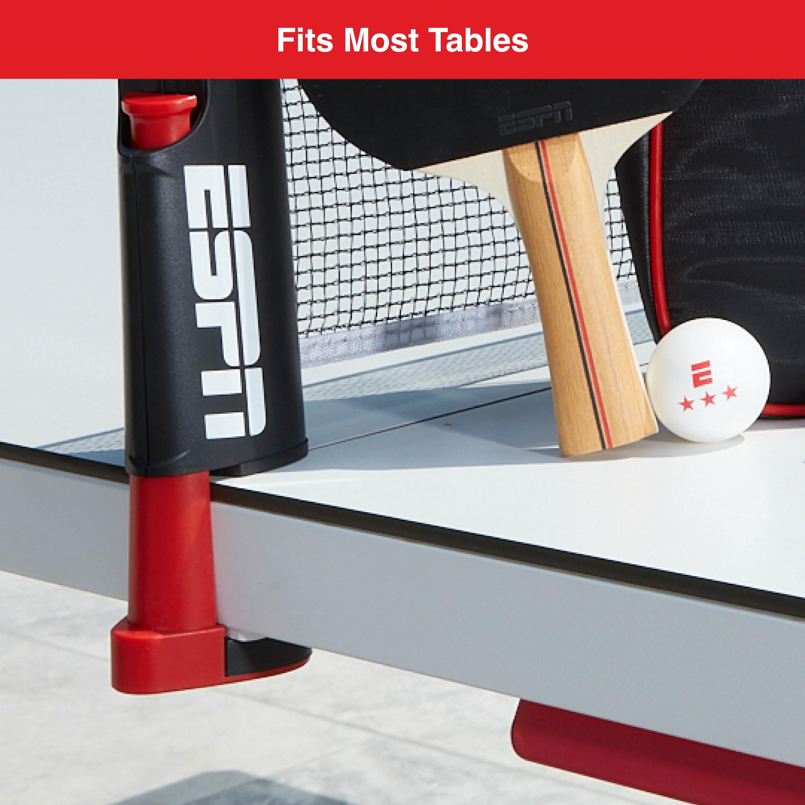 ESPN Tischtennis-Set enthält 3 Tischtennisbälle, 2 Tischtennisschläger, tragbares Tischtennisnetz und Reisetasche, Tischtennis; ideal für Kinderspiele, Familienspiele und Spieleabende