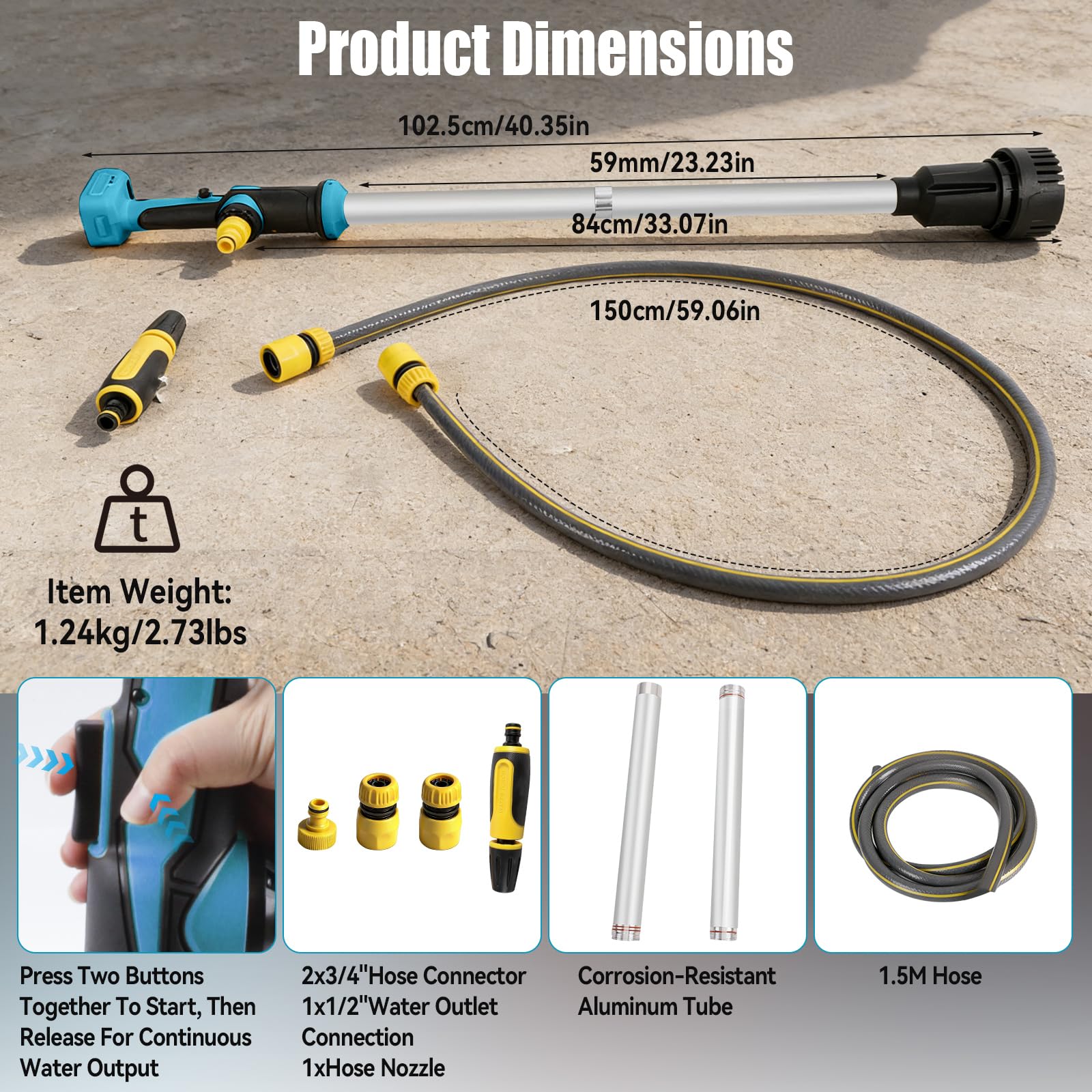 Bomba de transferencia de agua inalámbrica compatible con batería Makita 18 V, bomba sumergible portátil 950 GPH para piscina/jardín/estanque/barco/barriles de lluvia (solo herramienta) (para Makita)