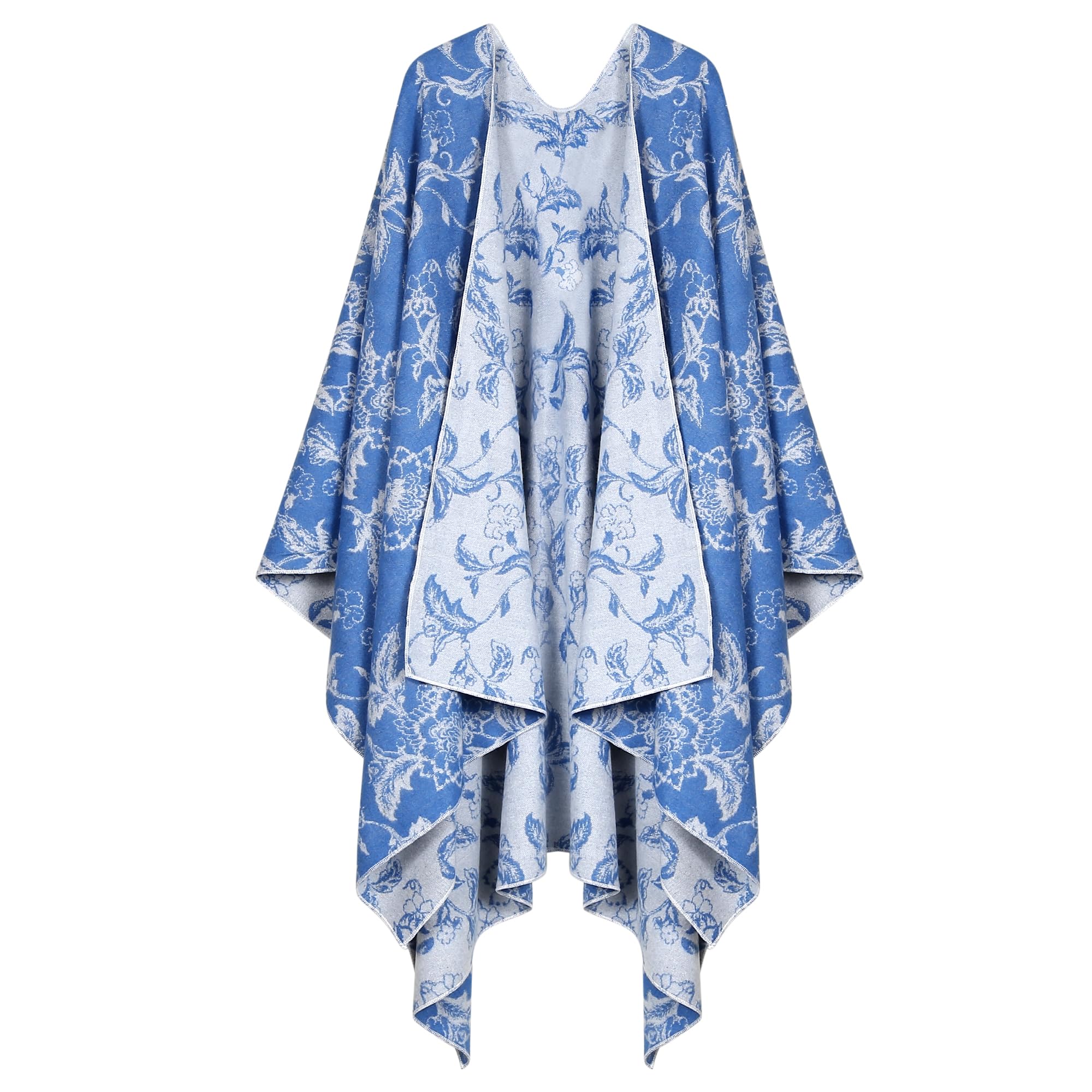 Womens Rhinestones Open Front Poncho Shawl Wrap Cape Ruana Travel Blanket Cardigan