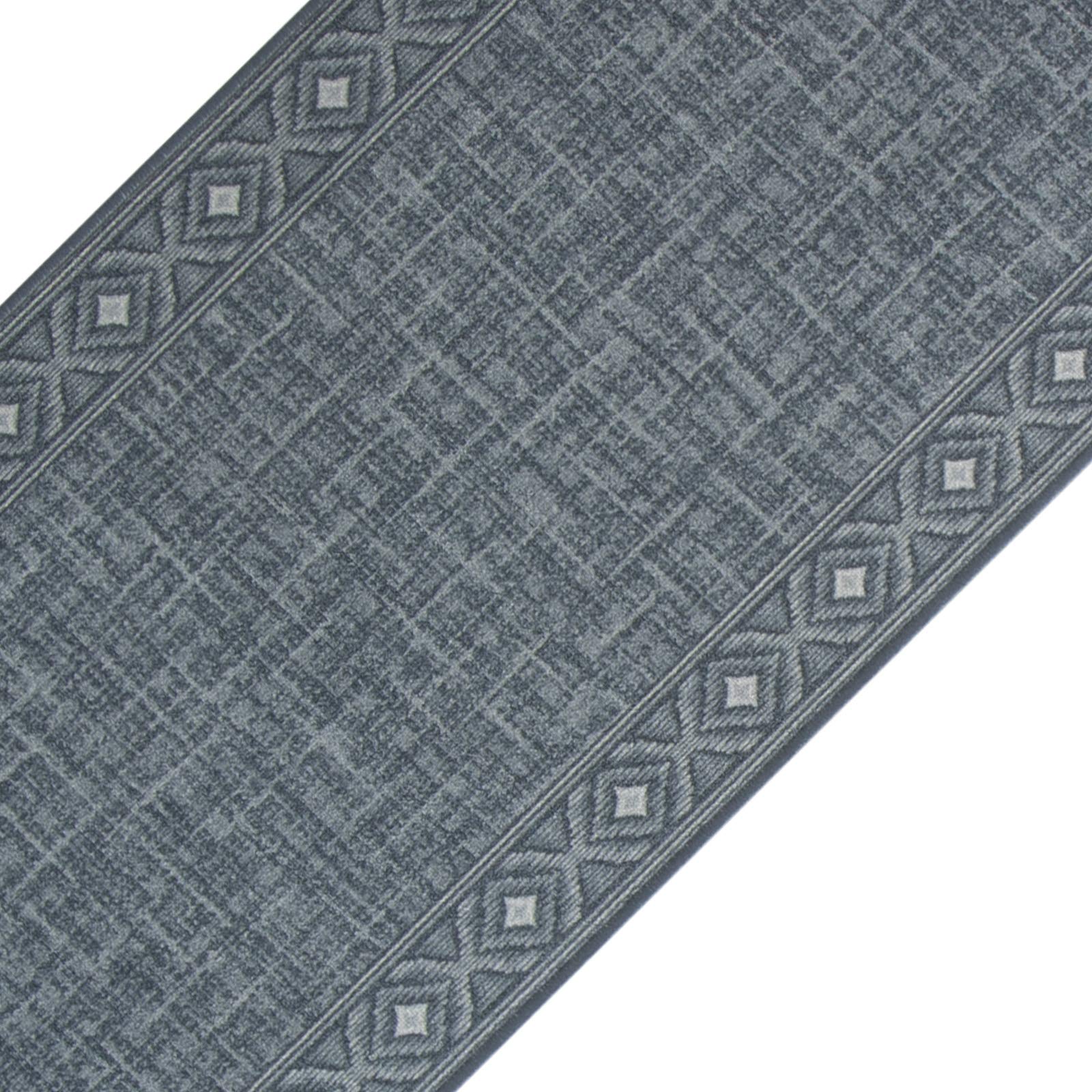 casa pura Sarah chodnik dywanowy z bordiurą | antypoślizgowy spód | do salonu, korytarza, kuchni | krótkie runo, towar sprzedawany na metry w 5 kolorach (antracytowy, 67 x 450 cm)