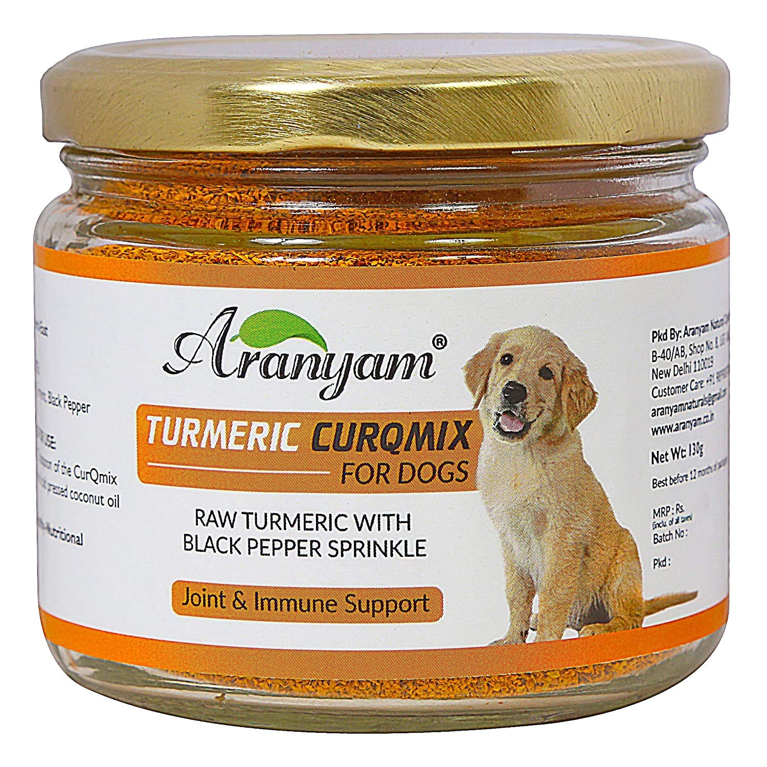 Aranyam Lakadong Turmeric CurQmix for Dogs 130 gm - Joint & Immune Supplement (B08QVS832L) Amazon Price History, Amazon Price Tracker