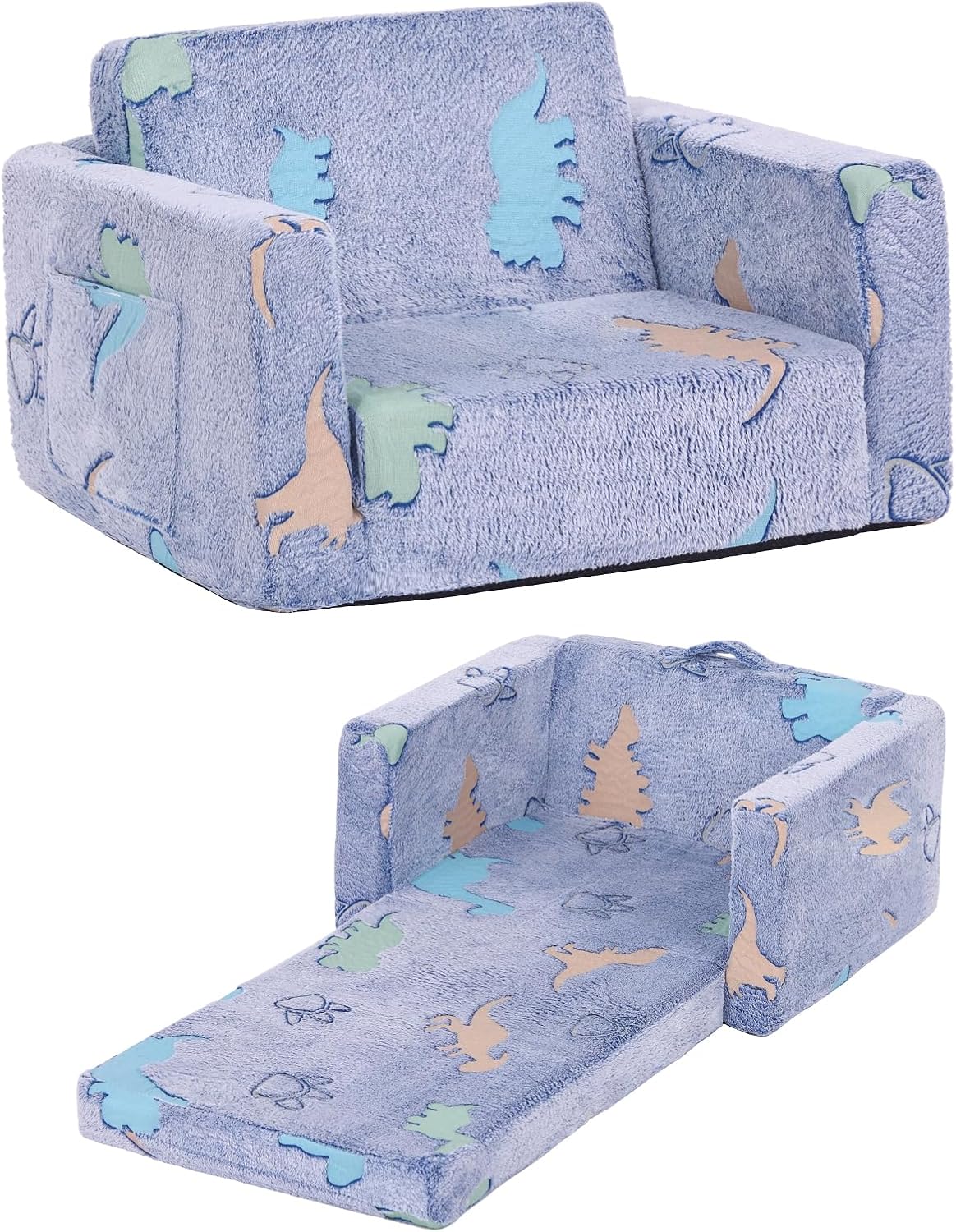 Welnow 2in1 Kids Sofa Chair, Convertible Toddler Chair Flip Out