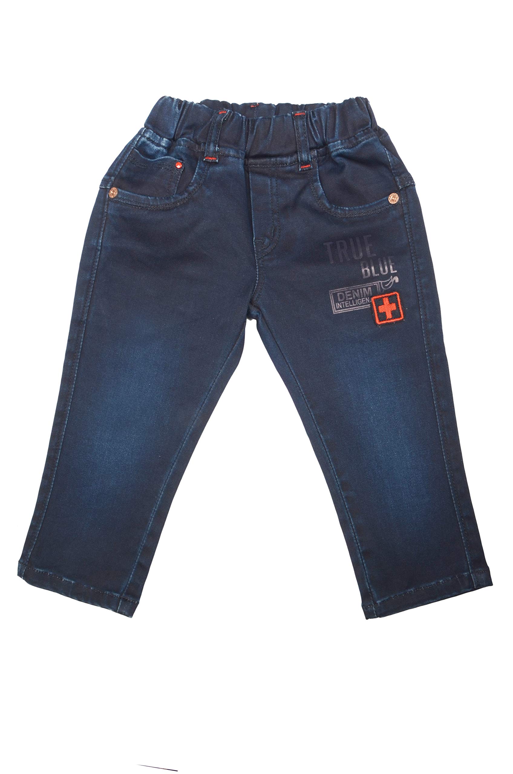 BUCK & BULLBOY Jeans for Kids Regular FIT Denim with Text Print Patch Work