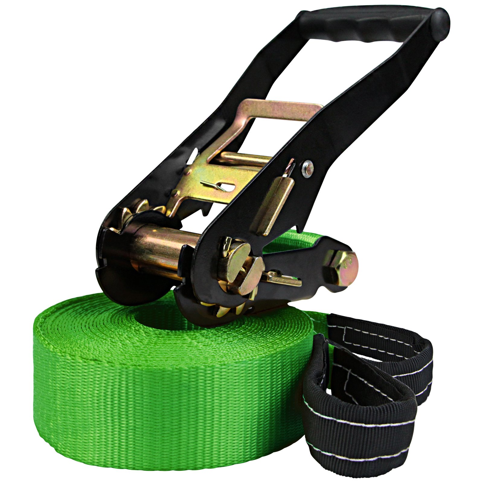 ALPIDEX Slackline 15 m pour débutants et utilisateurs expérimentés, Charge maximale 2 tonnes, Compris Sac de Transport, Couleur:Vert