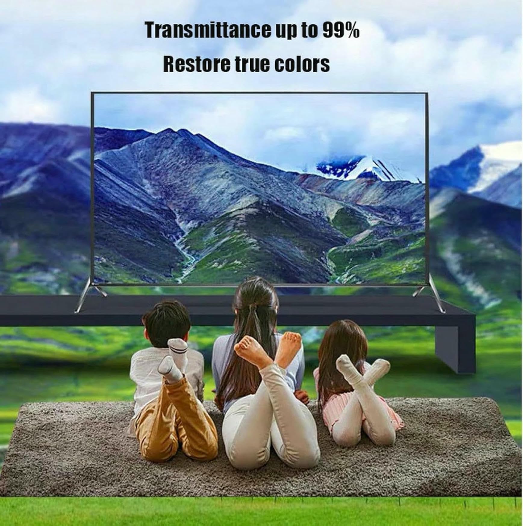 Folia filtrująca ochronna na ekran TV, Przezroczysta osłona ekranu telewizora do monitora LED LCD Smart TV o przekątnej 32–75 cali(55 Inches 1211x682mm)