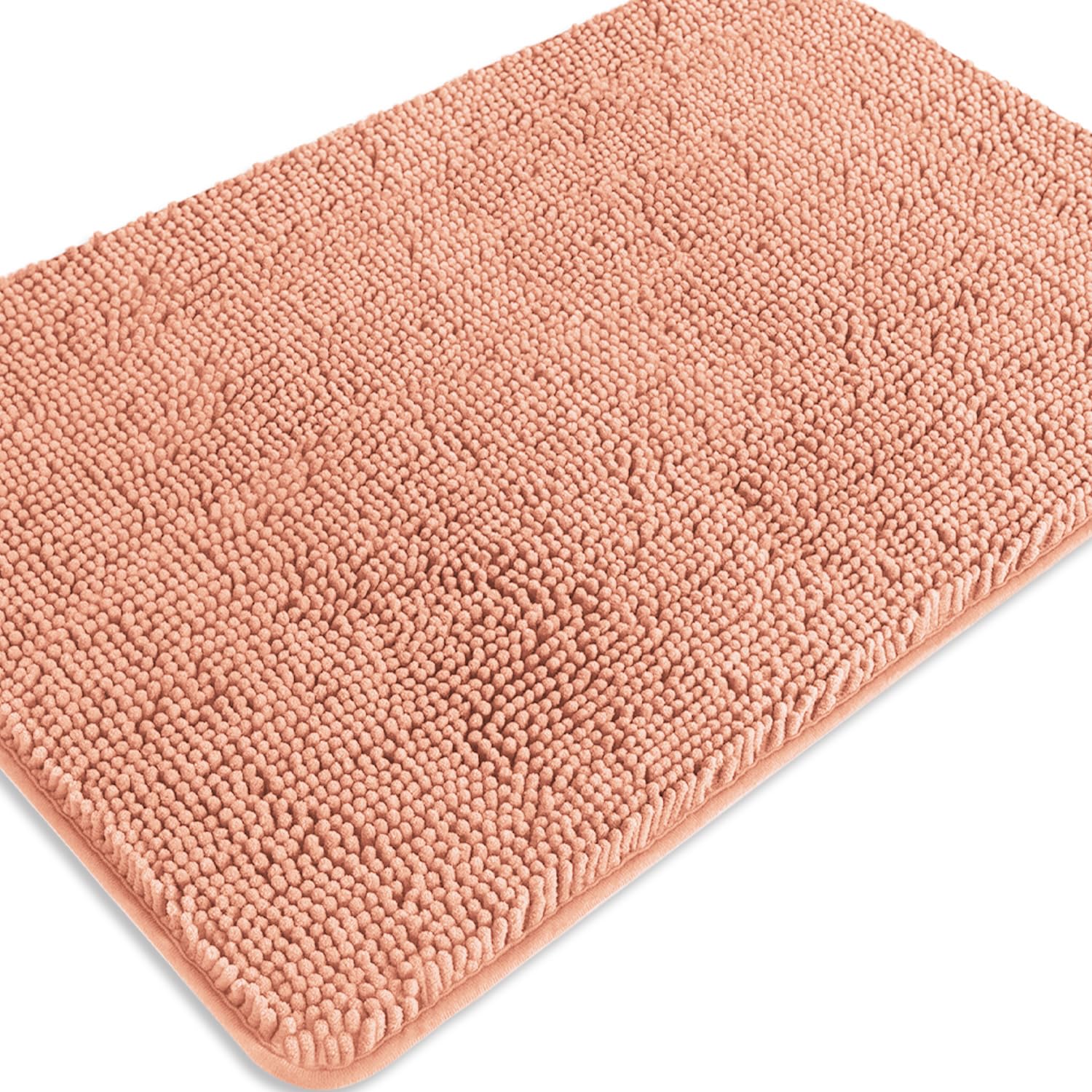 PureSwan Dusty Pink Bathroom Rugs – Absorbent and Washable Bath Mat, Non-Slip, Thick Soft Chenille Bath Rugs for Bathroom Floor, Shower, Sink - 24" x 36"