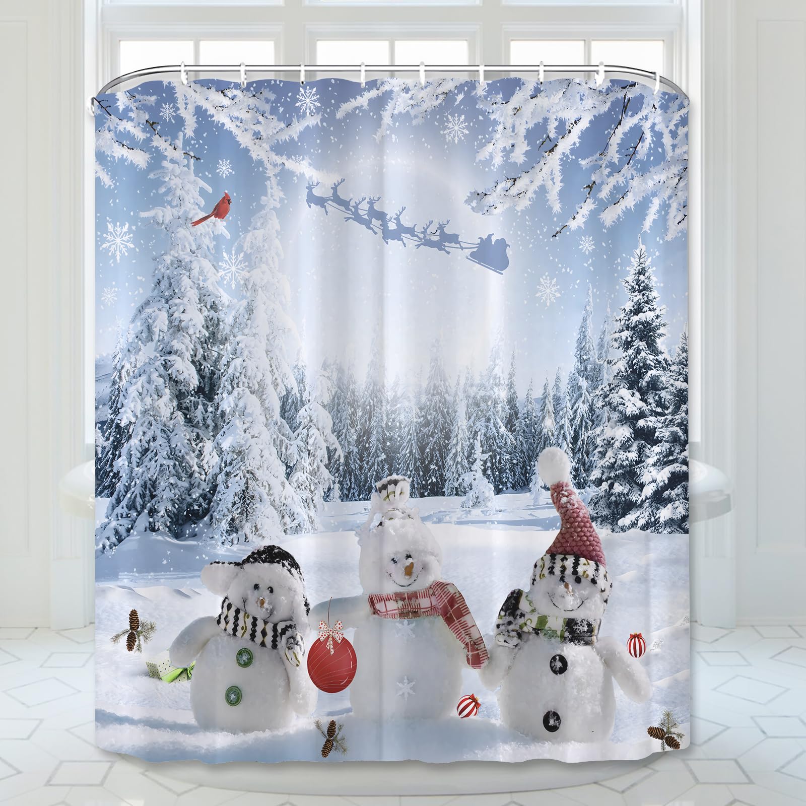 Gaakvrr Farmhouse Winter Christmas Shower Curtain - Image 2