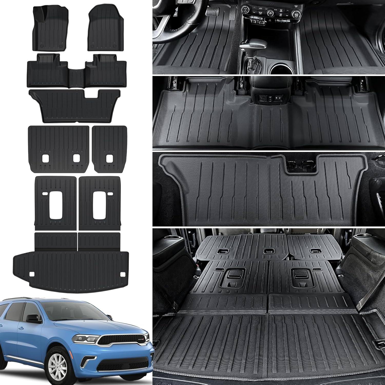 JOULARISE Cargo Mat Backrest Mat Floor Mats for Dodge