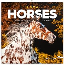 NOTIQUE Wall Calendar 2026 Horses with Monthly Calendar Scented Calendar 30 x 30 cm (30 x 60 cm) Open