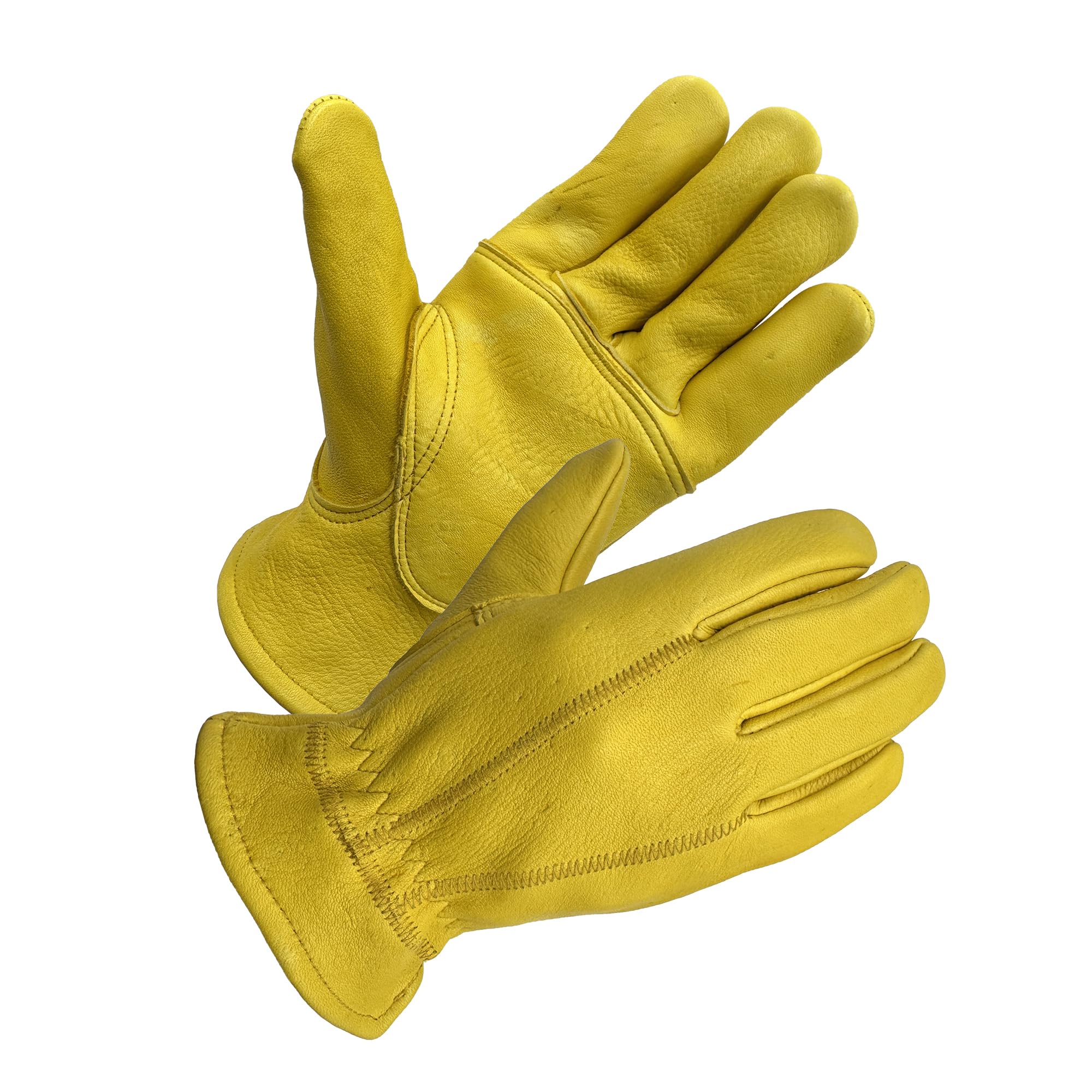 SKYDEER Full Premium Wild Elkskin Leather Work Gloves for Men, Durable for Heavy-Duty Labor, Construction, and Garden SD8826