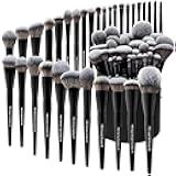 Bueart Design 32Pcs PRO Grade Makeup Brushes Set with Super large Holder, Premium Ultra-soft Synthetic Foundation Contour Powder Blush Concealer Eyeshadow Classic Black Make up Brush