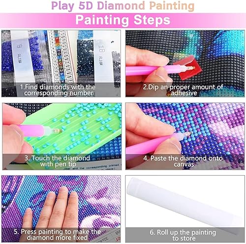 Miniatura 5 de DIY Diamond Painting Kits for Adults, Handsome Tuxedo Cat Round Full Drill 5D Diamonds Gem Art Drill Home Decoration Kits and Room Wall Decor 8x12