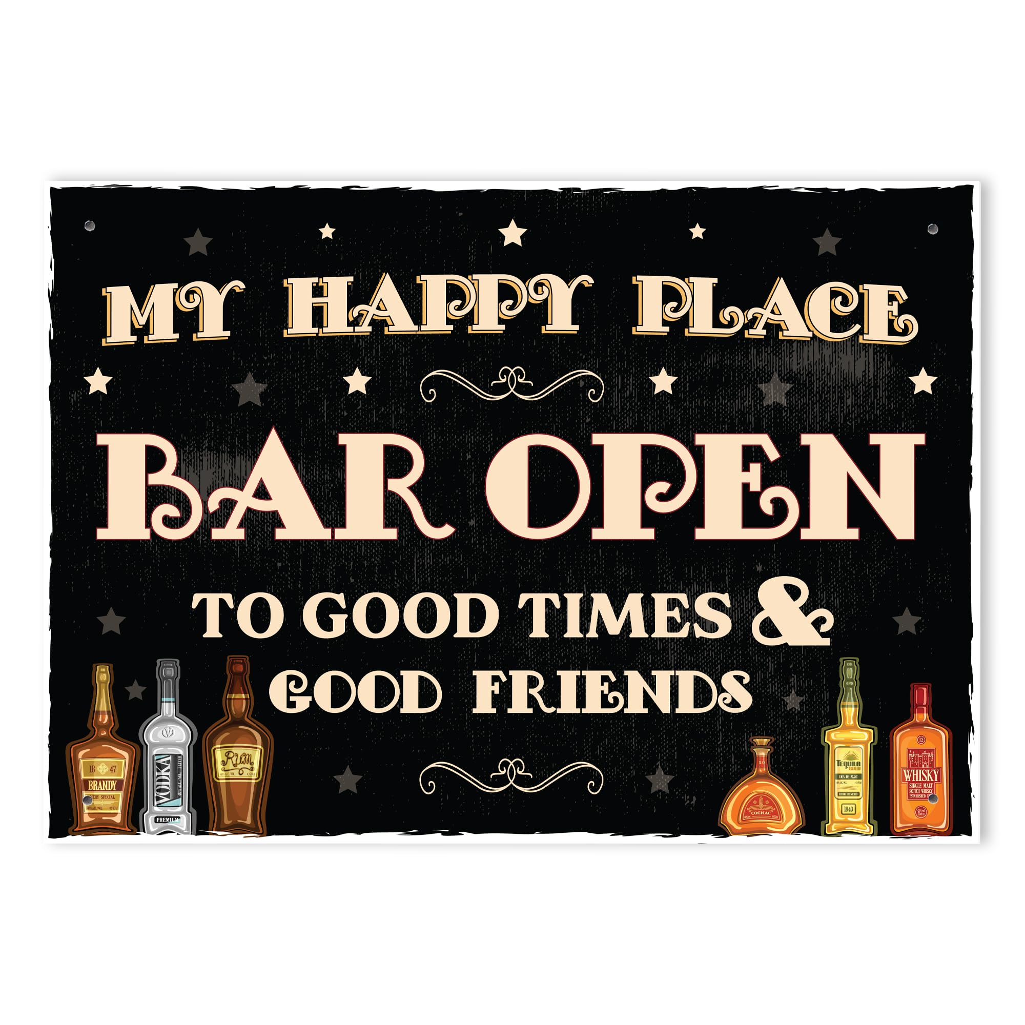Red Ocean Novelty Patio Sign My Happy Place Funny Sign For Home Bar Man Cave Yard Garden Decor Gift For Men Women Bar Signs And Plaques