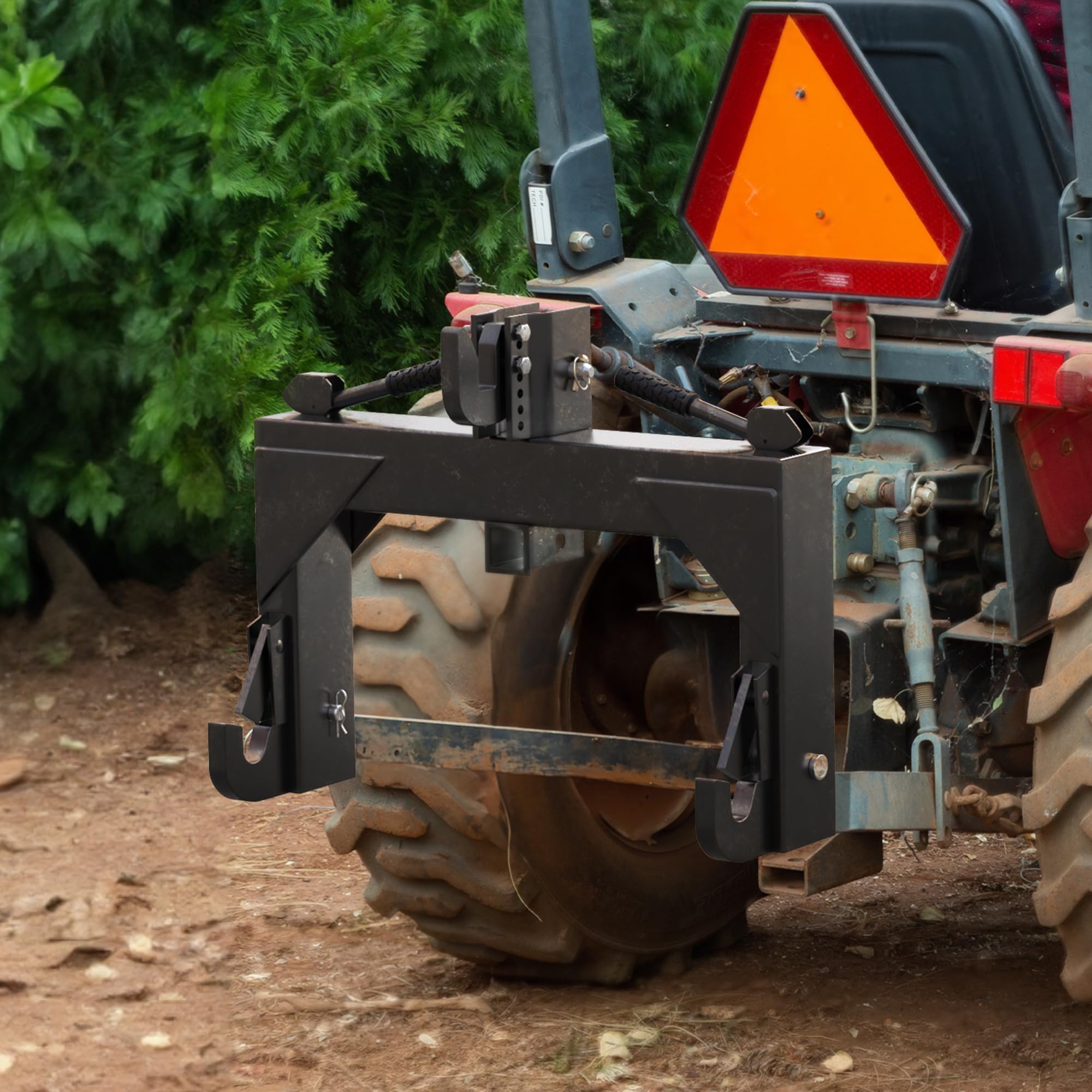 YITAMOTOR 3 Point Quick Hitch, 3000 lbs 3-Pt Attachments with 2" Receiver Hitch Adaptation to Category 1 Tractor with 5 Level Adjustable Bolt