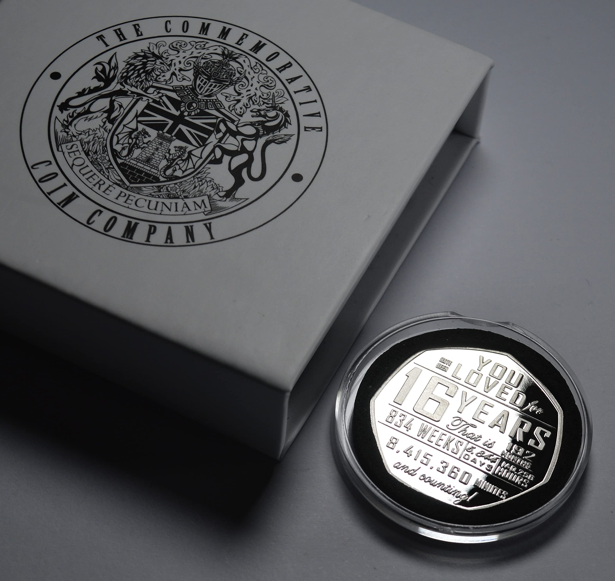 The Commemorative Coin Company Silver 16Th Birthday Commemorative In Capsule And Gift/Presentation Box. 16 Years 'But Who's Counting' Gift/Present Congratulations/Party/Ideas Celebrating 16 Sixteen