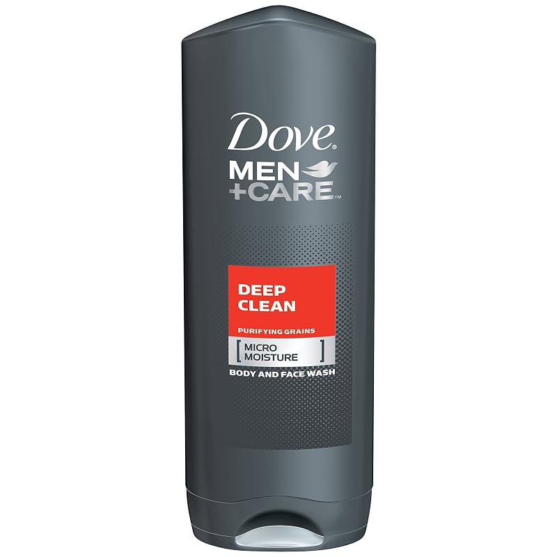 Dove Men+Care Deep Clean Sabonete líquido para corpo e rosto, 510 mL, Pacote com 3