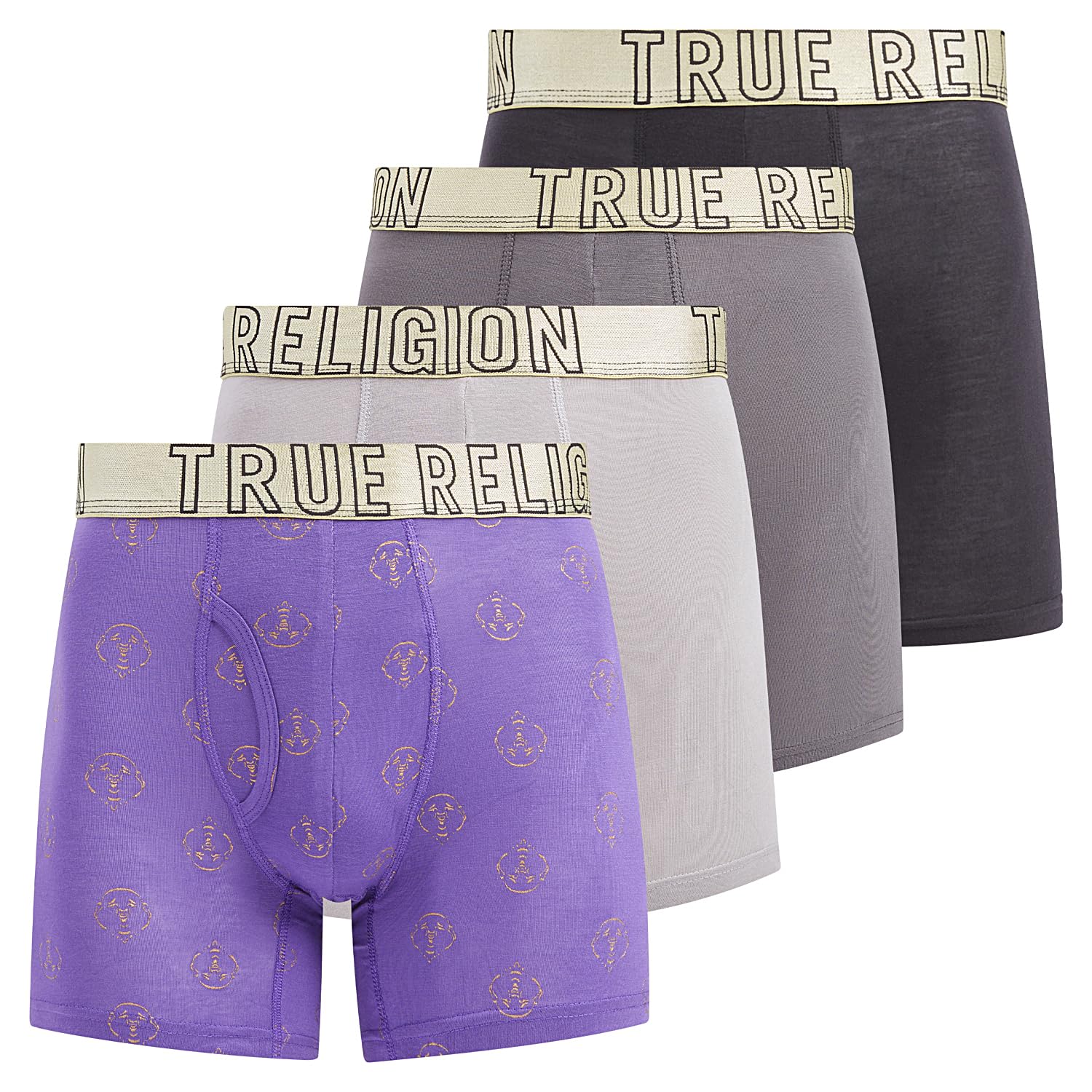 True Religion Mens Underwear Stretch Modal Boxer Briefs for Men Pack of 4