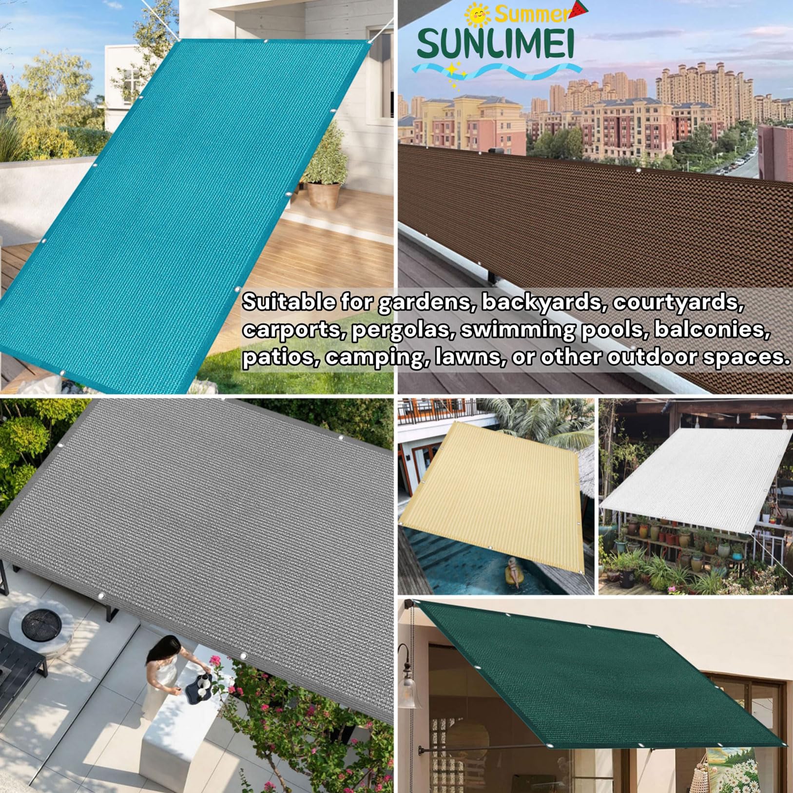 Toldo Vela de Sombra 100 x 450 cm Rectangular 95% Protección Rayos UV Transpirable Toldos Exterior con Ojales, Resistente Al Desgarro para Jardín Balcon Piscina Patio, Verde Oscuro