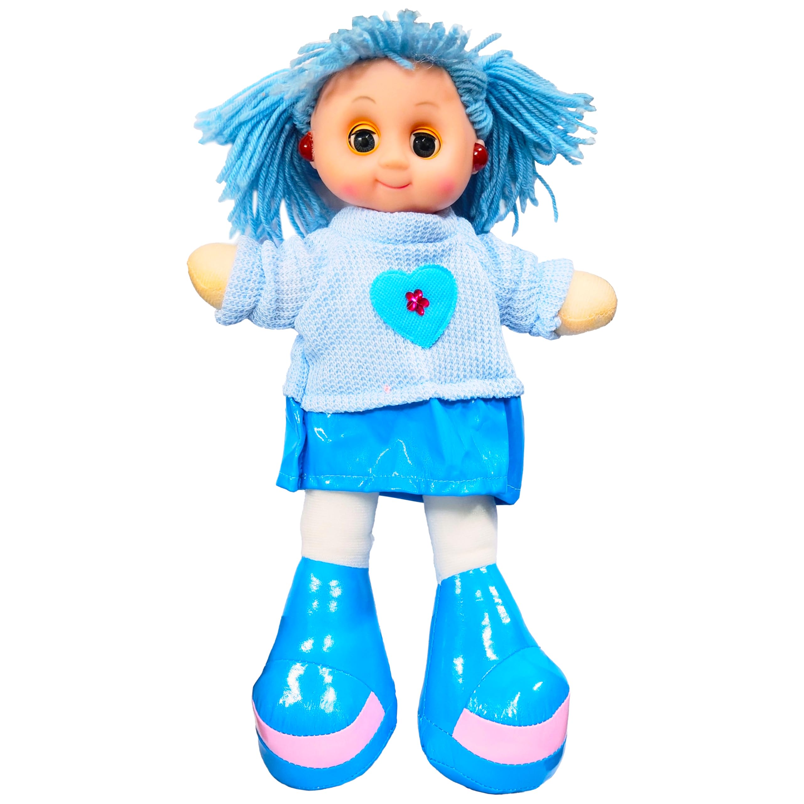 VGRASSP Beautiful Fluffy Smiling Doll Toy for Girls with Lights