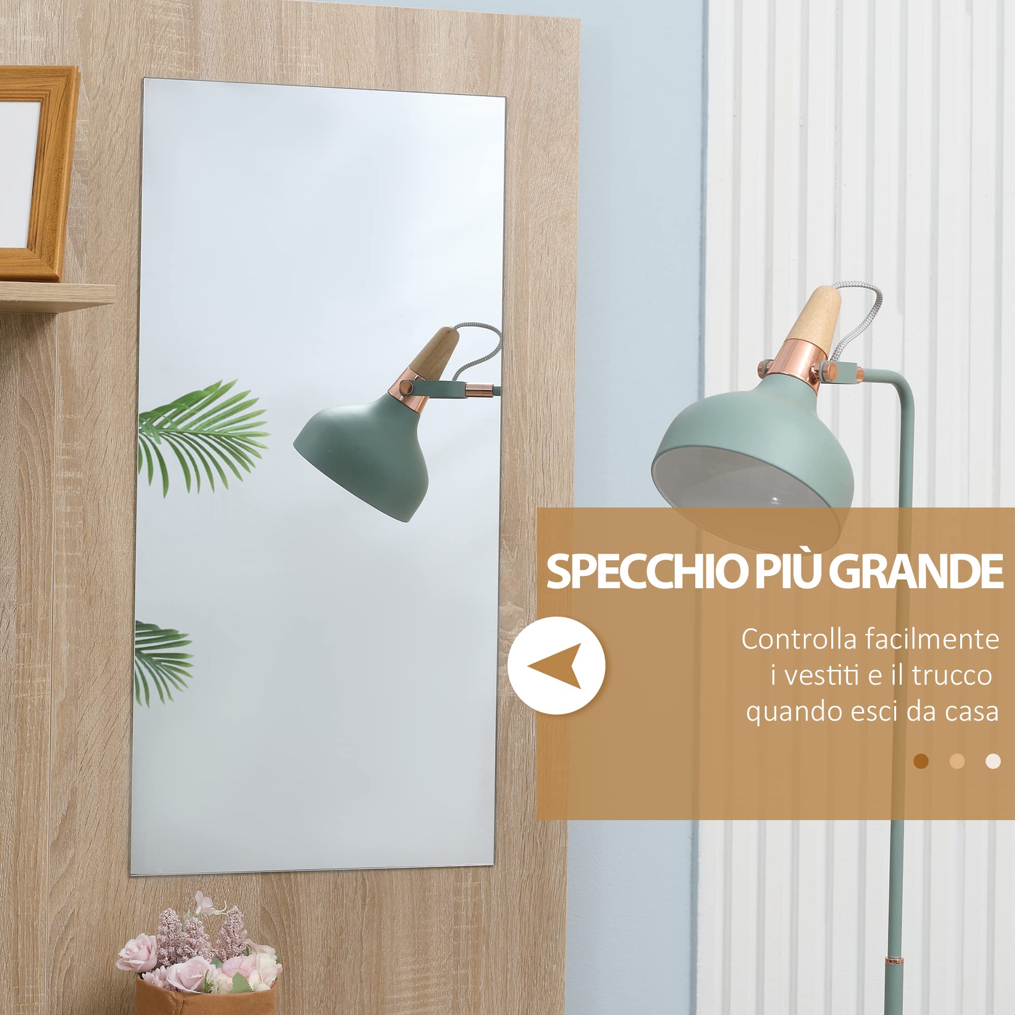 HOMCOM Mobile Attaccapanni da Ingresso 4 in 1 con Specchio, Ganci e Ripiani Regolabili Interni, Mobile da Ingresso Multiuso in Legno con Cassetto, 145x29x184 cm, Legno Naturale e Bianco